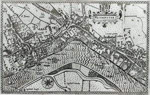 Kaart van Westminster uit 